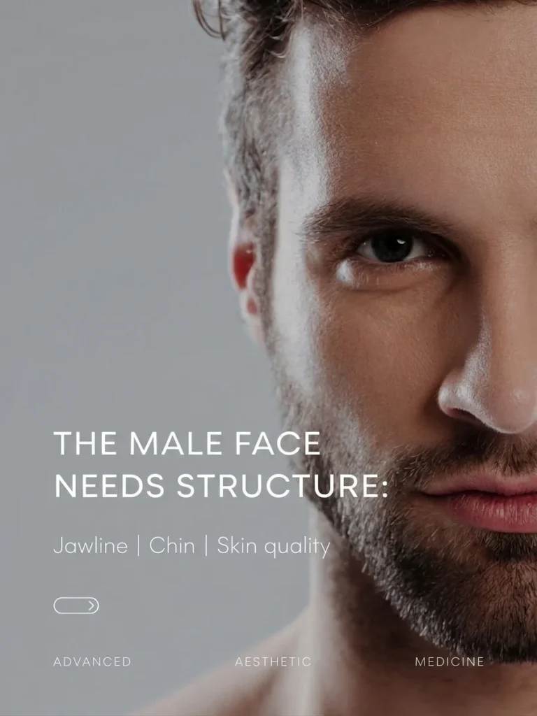 The male face needs structure: jawline, chin and skin quality