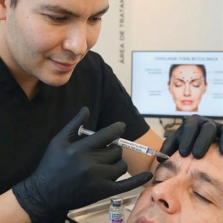 Dr. Jorge Vives performing a botulinum toxin treatment