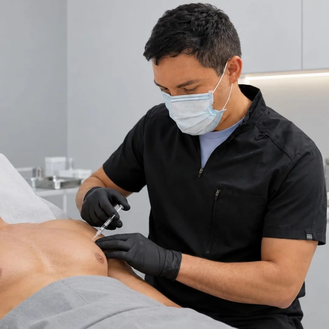 Aumento de pecho o aumento de pectorales con ácido hialurónico para hombres en Bogotá - Dr. Jorge Vives - Médico estético y médico radiólogo en Bogotá Colombia